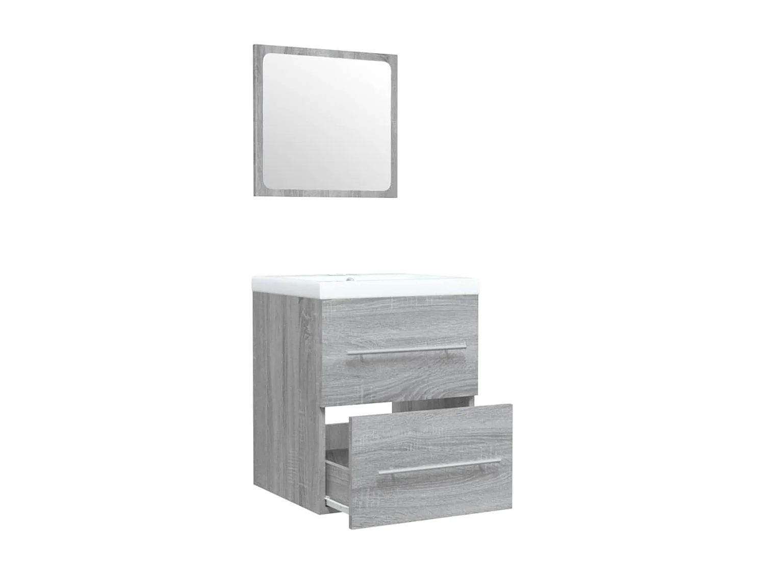 Meuble lavabo avec bassin intégré Sonoma gris Bois d'ingénierie