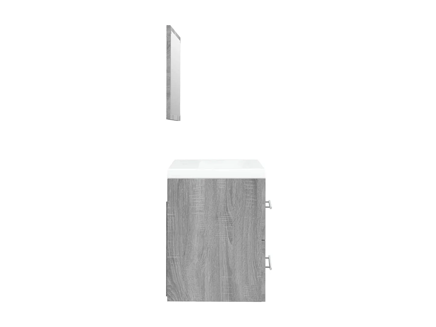 Meuble lavabo avec bassin intégré Sonoma gris Bois d'ingénierie