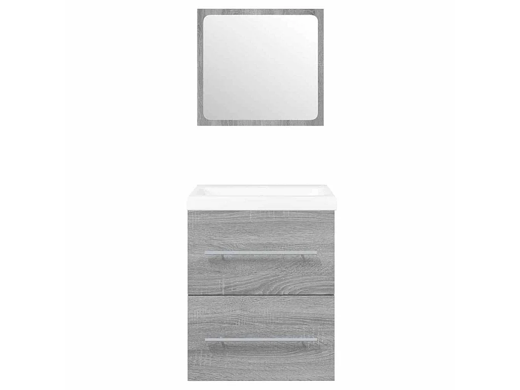 Mueble de baño con lavabo madera contrachapada gris Sonoma