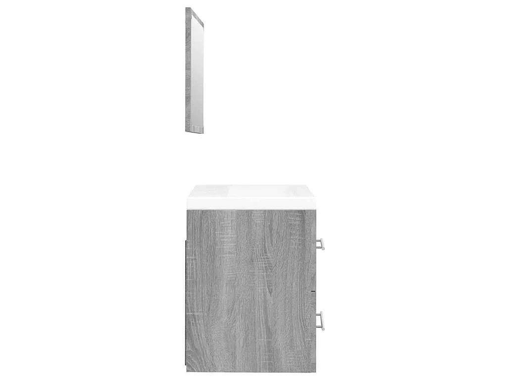 Mueble de baño con lavabo madera contrachapada gris Sonoma