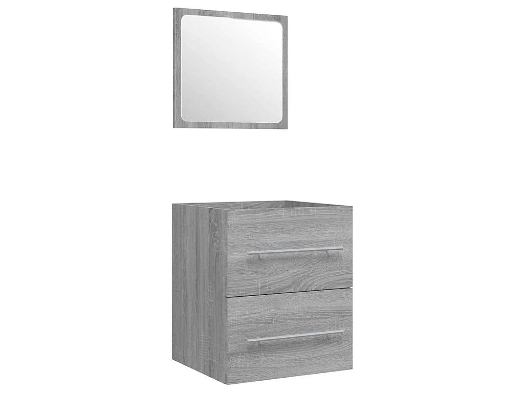 Mueble de baño con lavabo madera contrachapada gris Sonoma