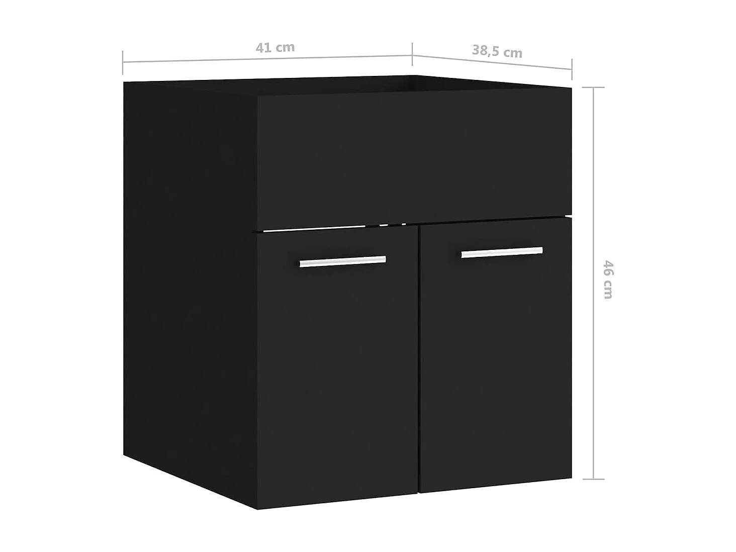 Armoire d'évier avec lavabo intégré Noir Aggloméré