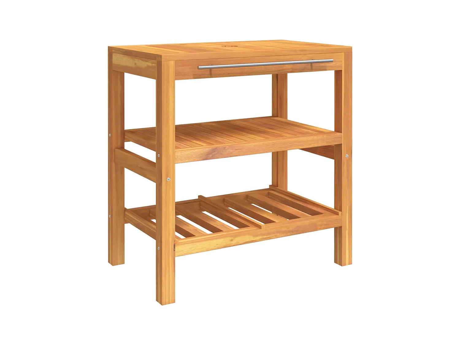 Armoire de salle de bain avec 2 étagères 74x45x75cm bois massif