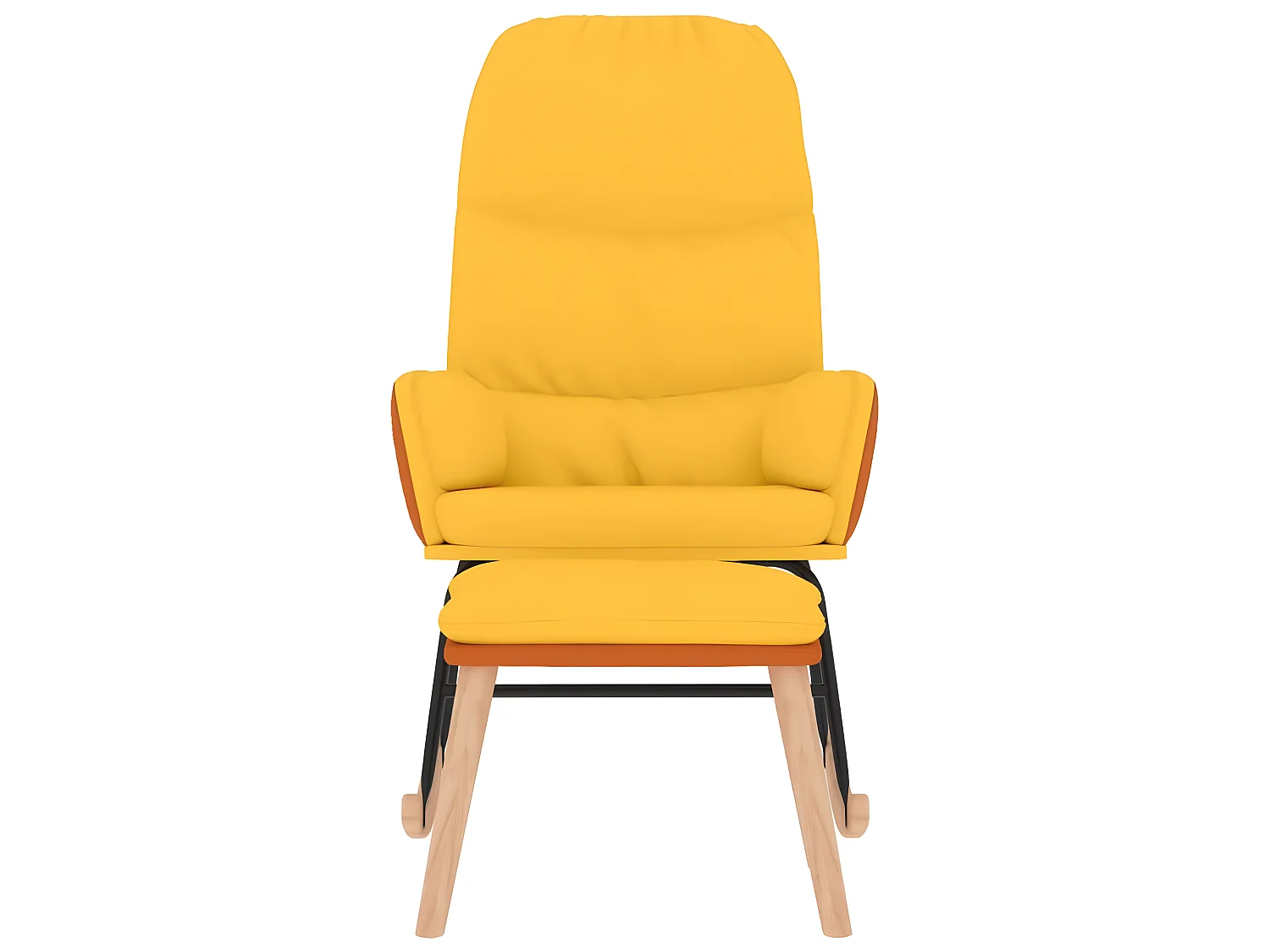Chaise à bascule avec repose-pied Jaune moutarde Tissu