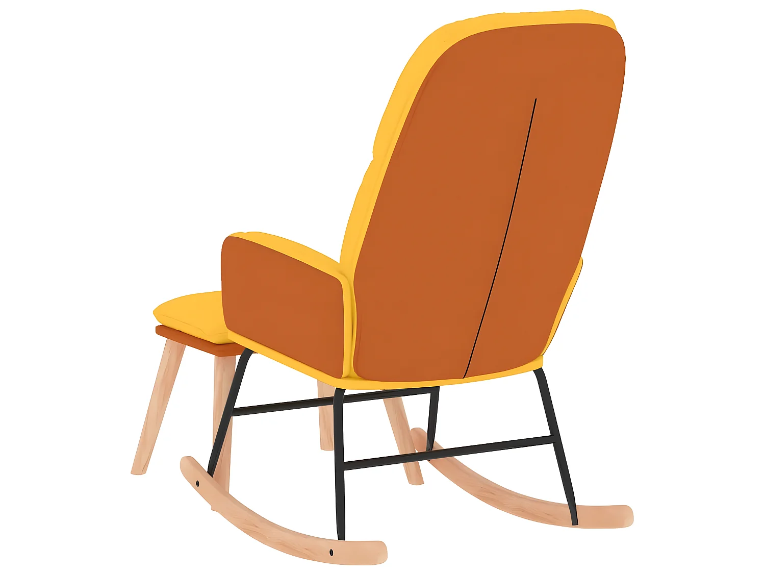Chaise à bascule avec repose-pied Jaune moutarde Tissu