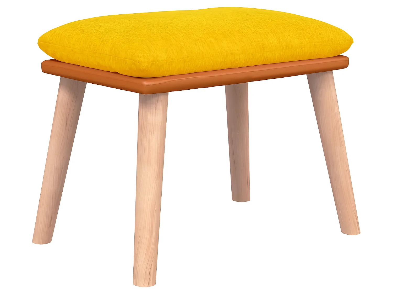 Chaise à bascule avec repose-pied Jaune moutarde Tissu