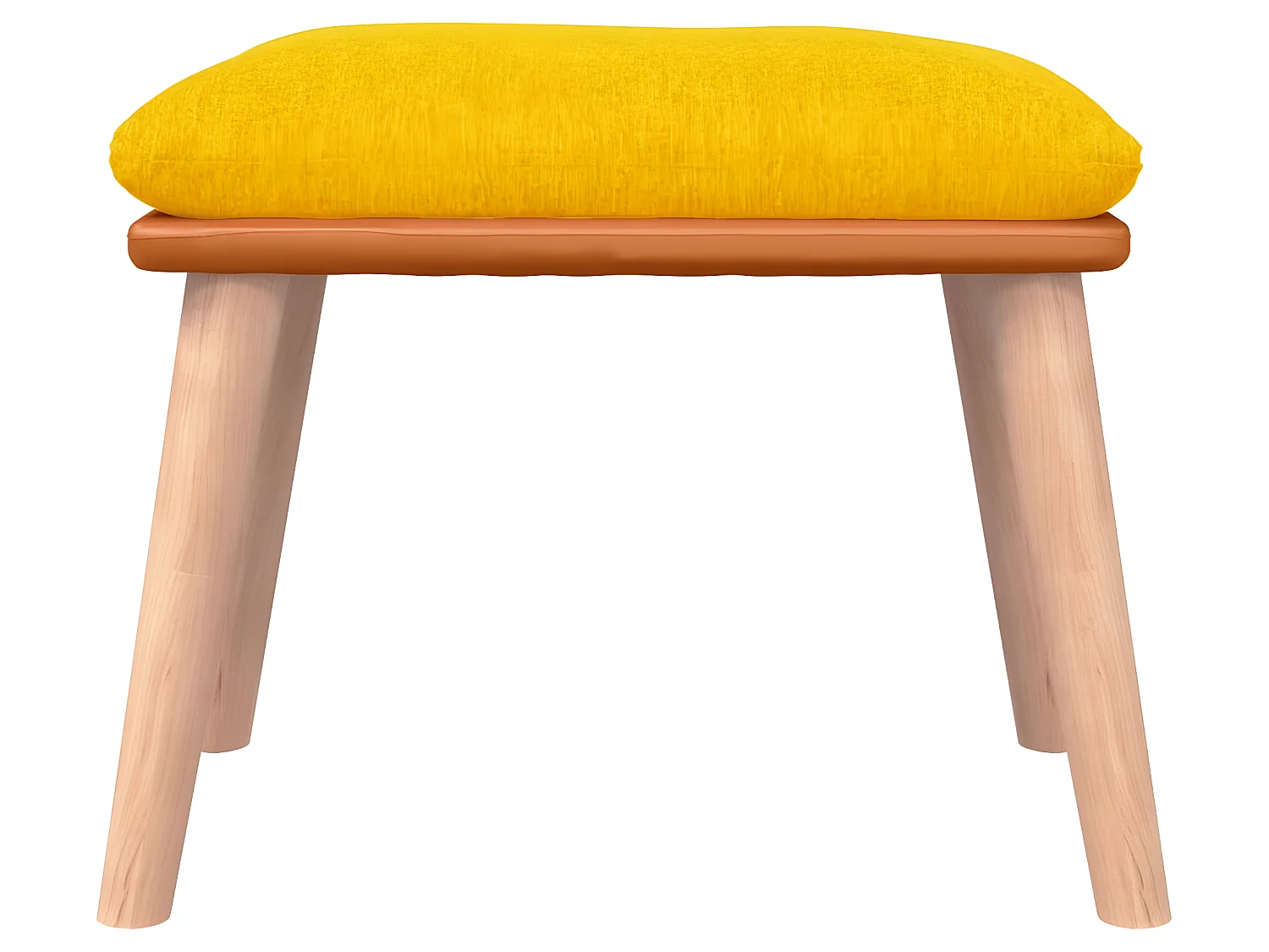 Chaise à bascule avec repose-pied Jaune moutarde Tissu