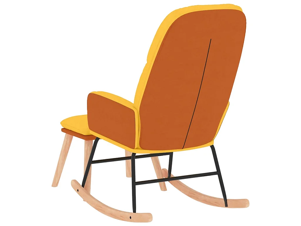 Chaise à bascule avec repose-pied Jaune moutarde Tissu