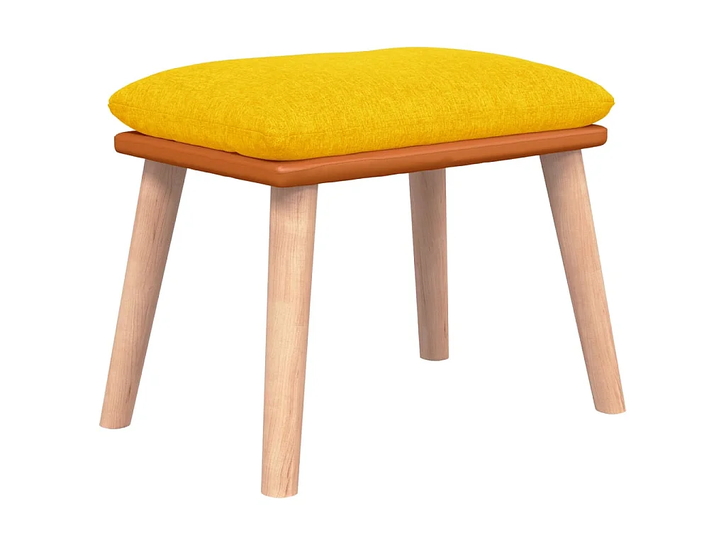 Chaise à bascule avec repose-pied Jaune moutarde Tissu
