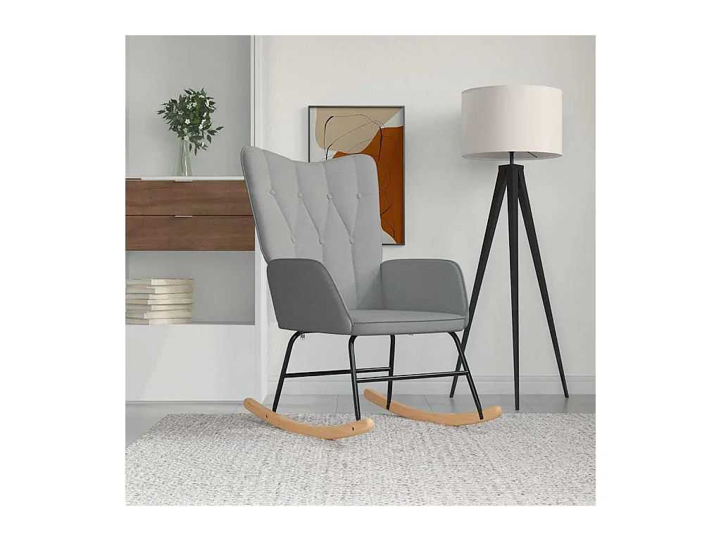 Chaise à bascule Gris clair Tissu