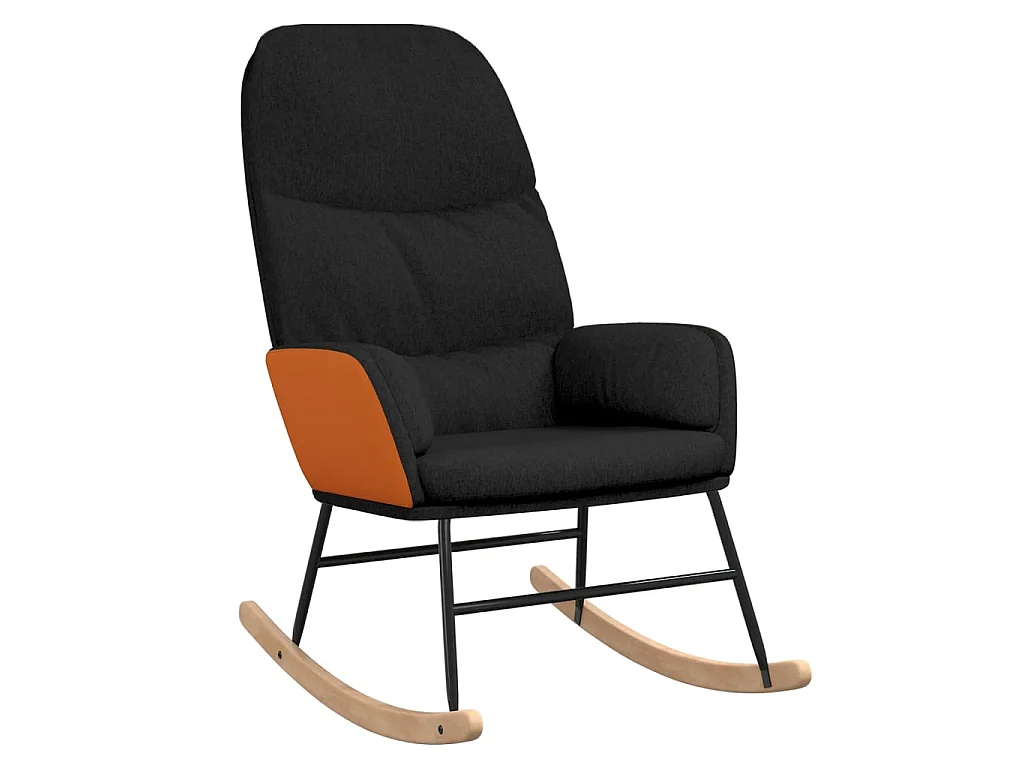 Silla mecedora de tela negra
