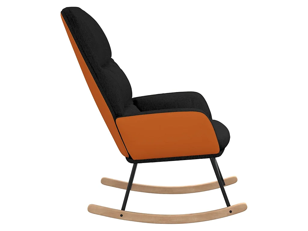 Silla mecedora de tela negra