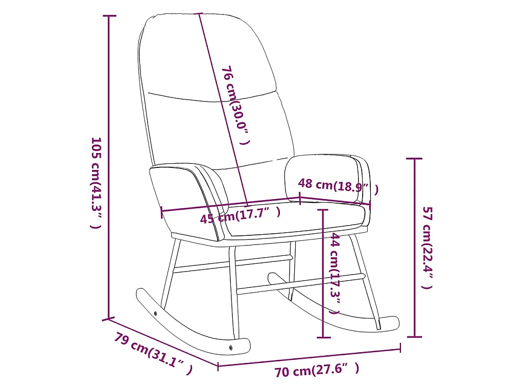 Chaise à bascule Gris clair Tissu