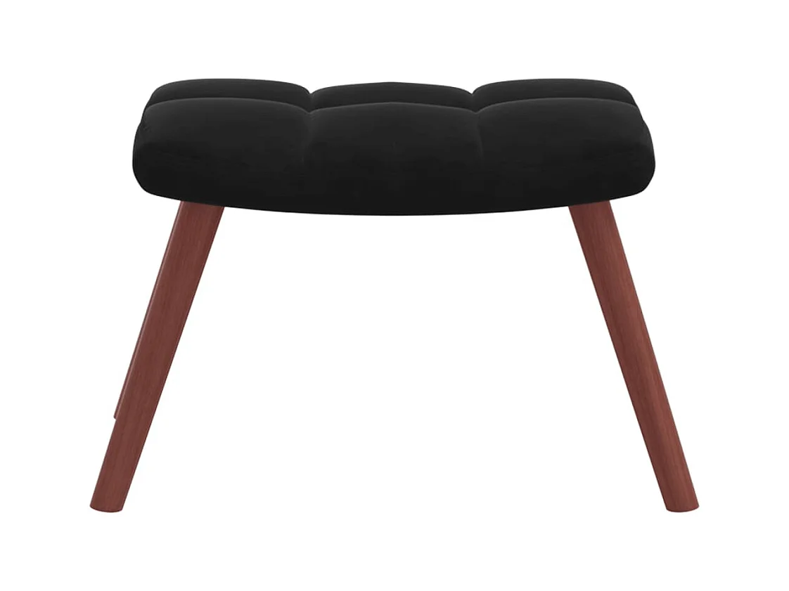 Chaise à bascule avec repose-pied Noir Velours