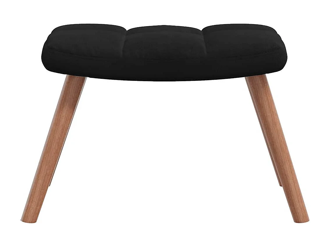 Chaise à bascule avec repose-pied Noir Velours