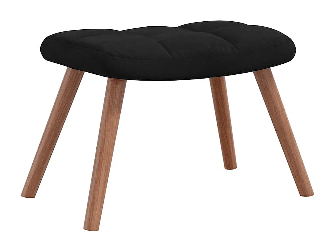 Chaise à bascule avec repose-pied Noir Velours