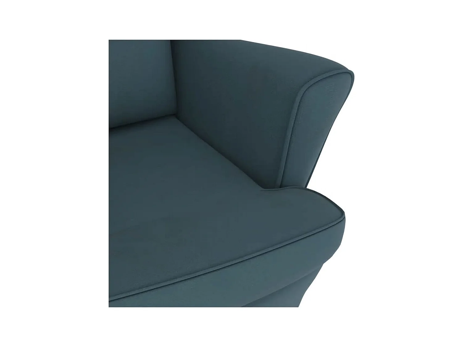 Chaise à bascule avec pieds en bois et tabouret Bleu Velours