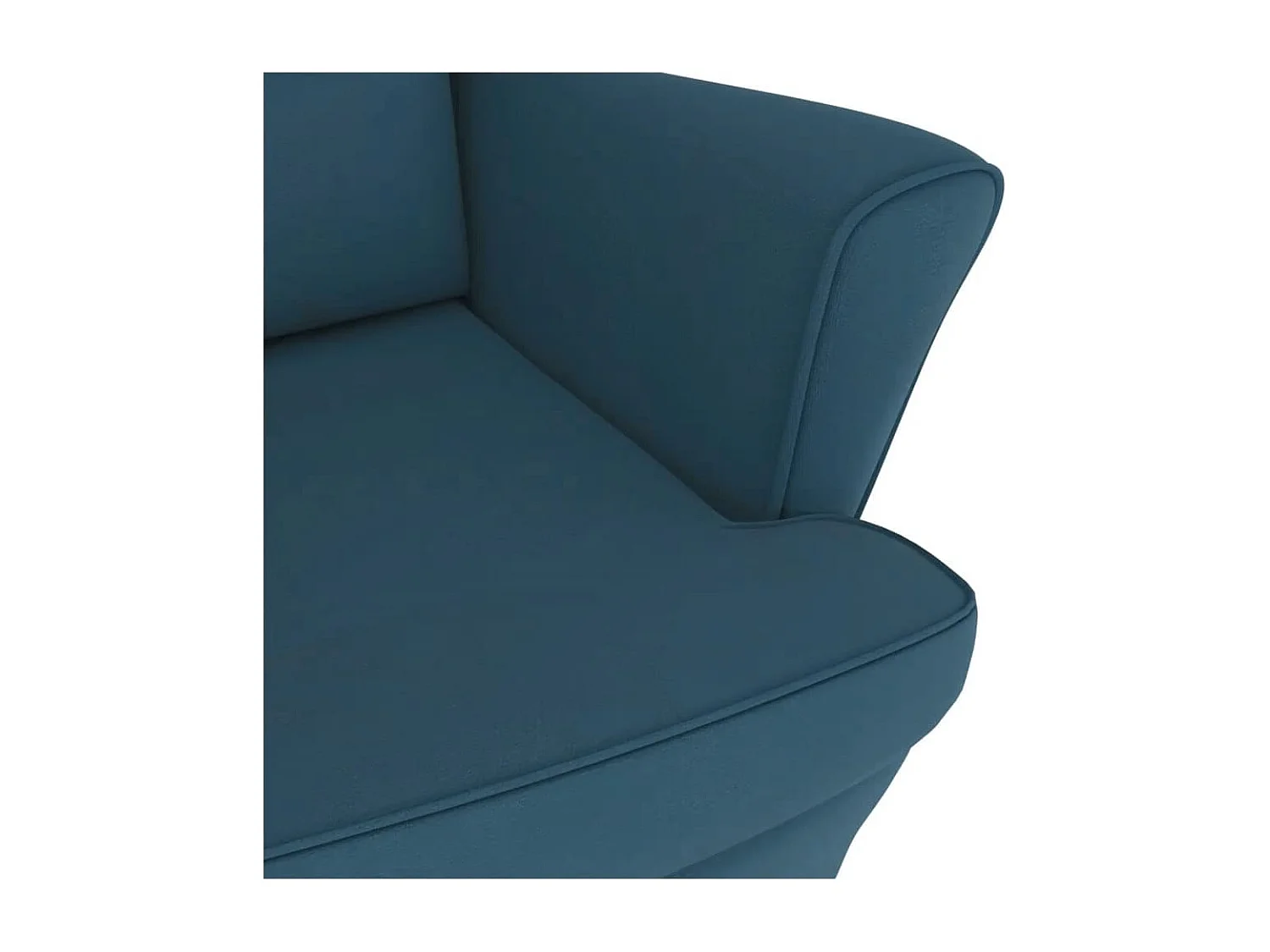 Fauteuil à bascule à oreilles en velours bleu bois massif