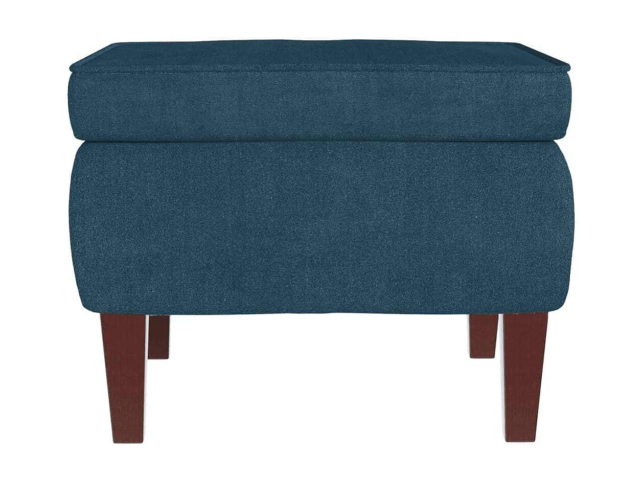 Fauteuil à bascule à oreilles en velours bleu bois massif