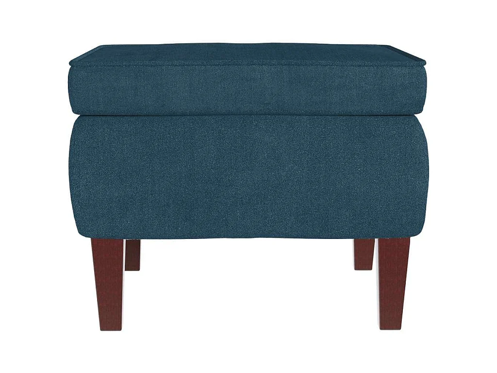 Fauteuil à bascule à oreilles en velours bleu bois massif