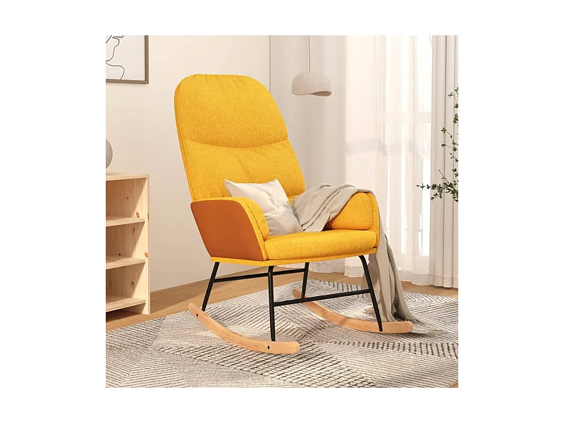 Schaukelstuhl Senfgelb Stoff