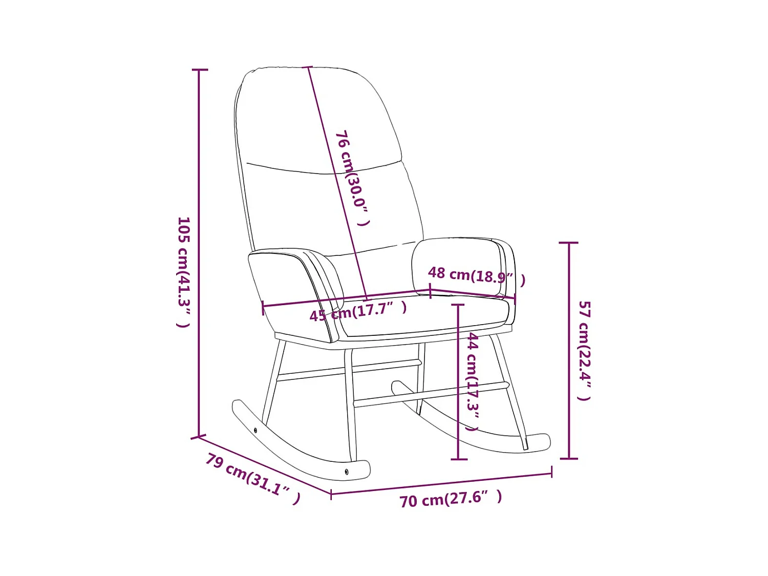 Schaukelstuhl Senfgelb Stoff