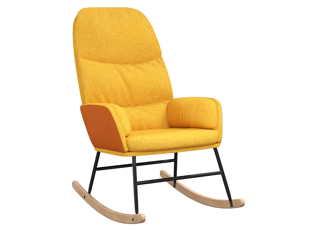 Schommelstoel stof mosterdgeel