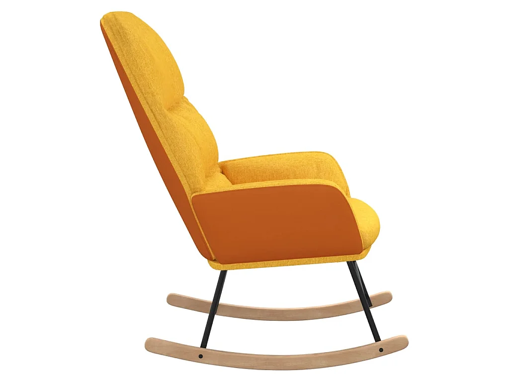 Schommelstoel stof mosterdgeel