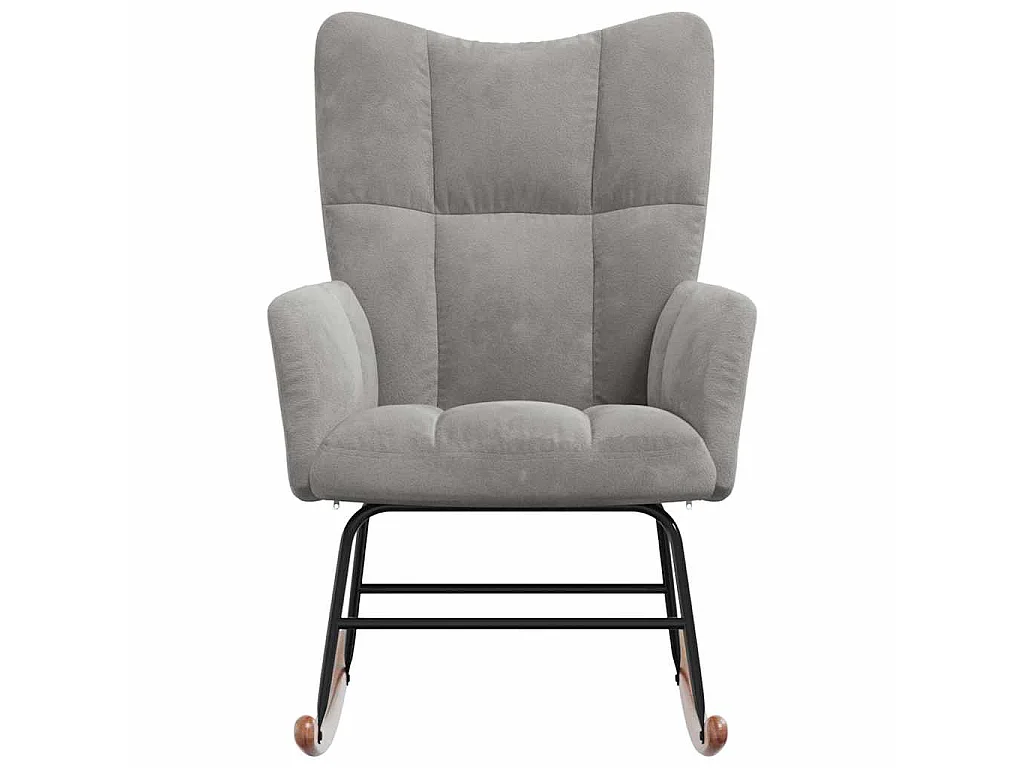 Schommelstoel fluweel lichtgrijs