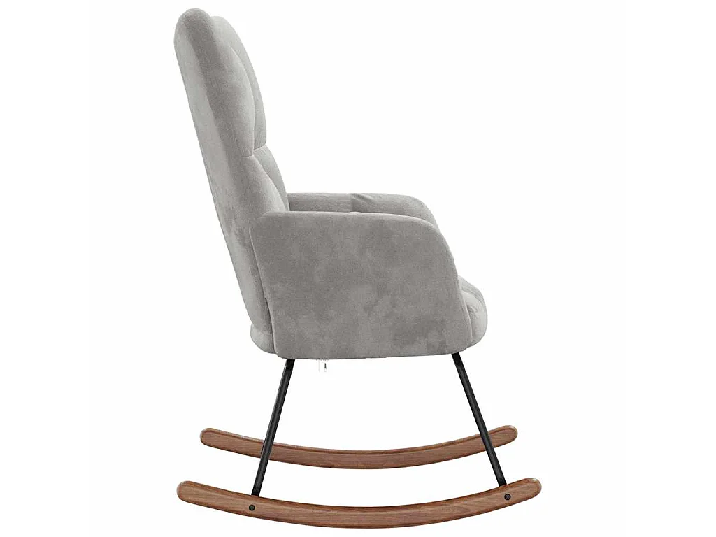 Schommelstoel fluweel lichtgrijs