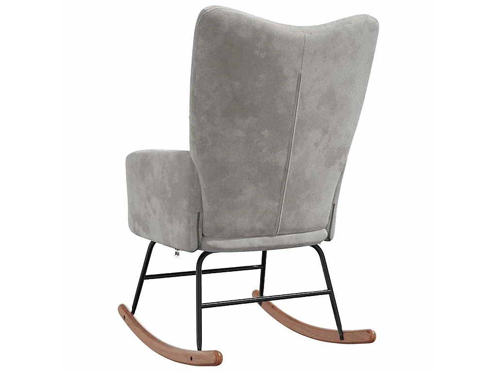 Schommelstoel fluweel lichtgrijs