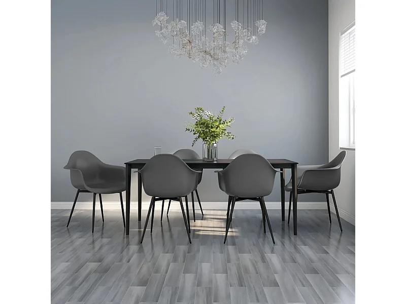 Sillas de comedor 6 unidades gris PP