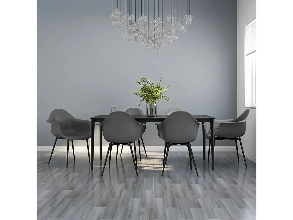 Chaises à manger lot de 6 gris PP