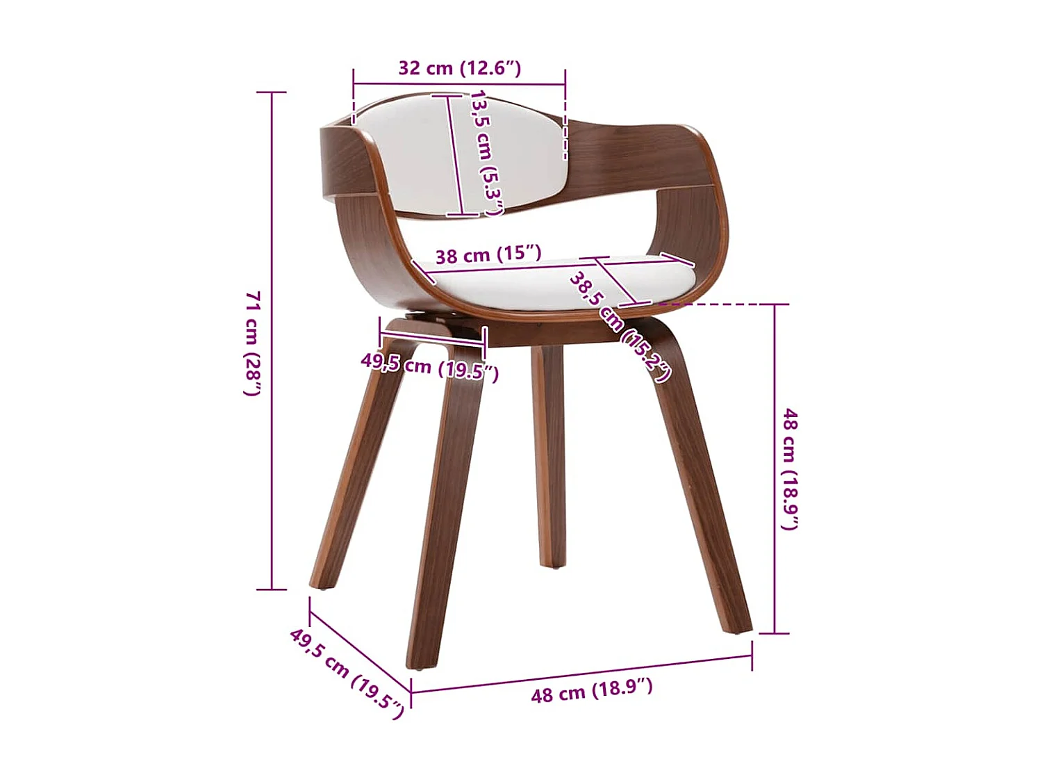 Eetkamerstoelen 2 st gebogen hout en kunstleer