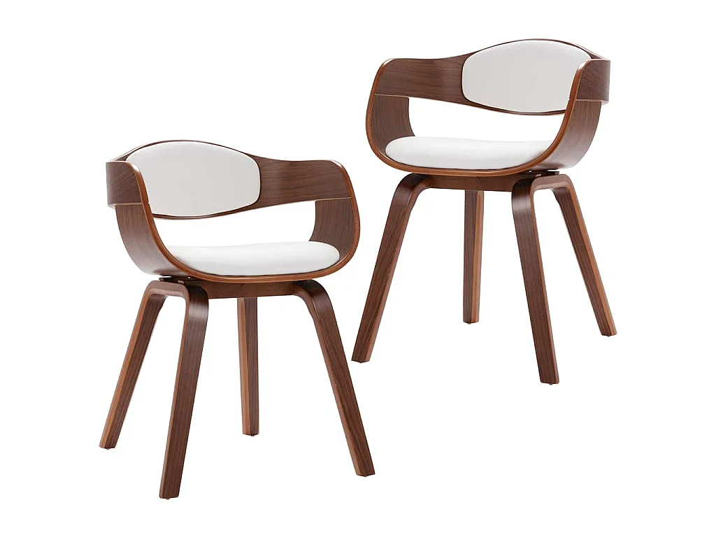 Eetkamerstoelen 2 st gebogen hout en kunstleer