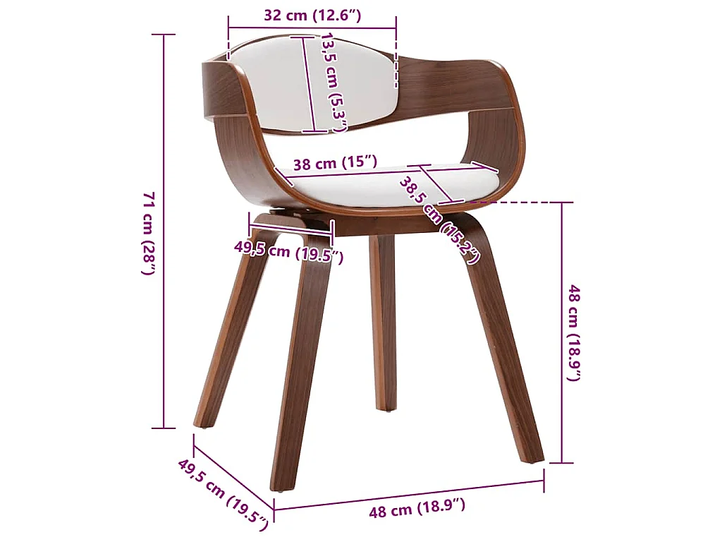 Eetkamerstoelen 2 st gebogen hout en kunstleer