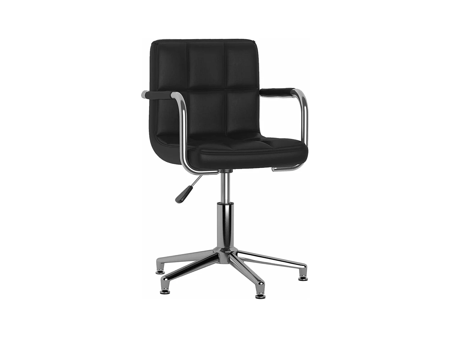 Chaise pivotante de salle à manger Noir Similicuir