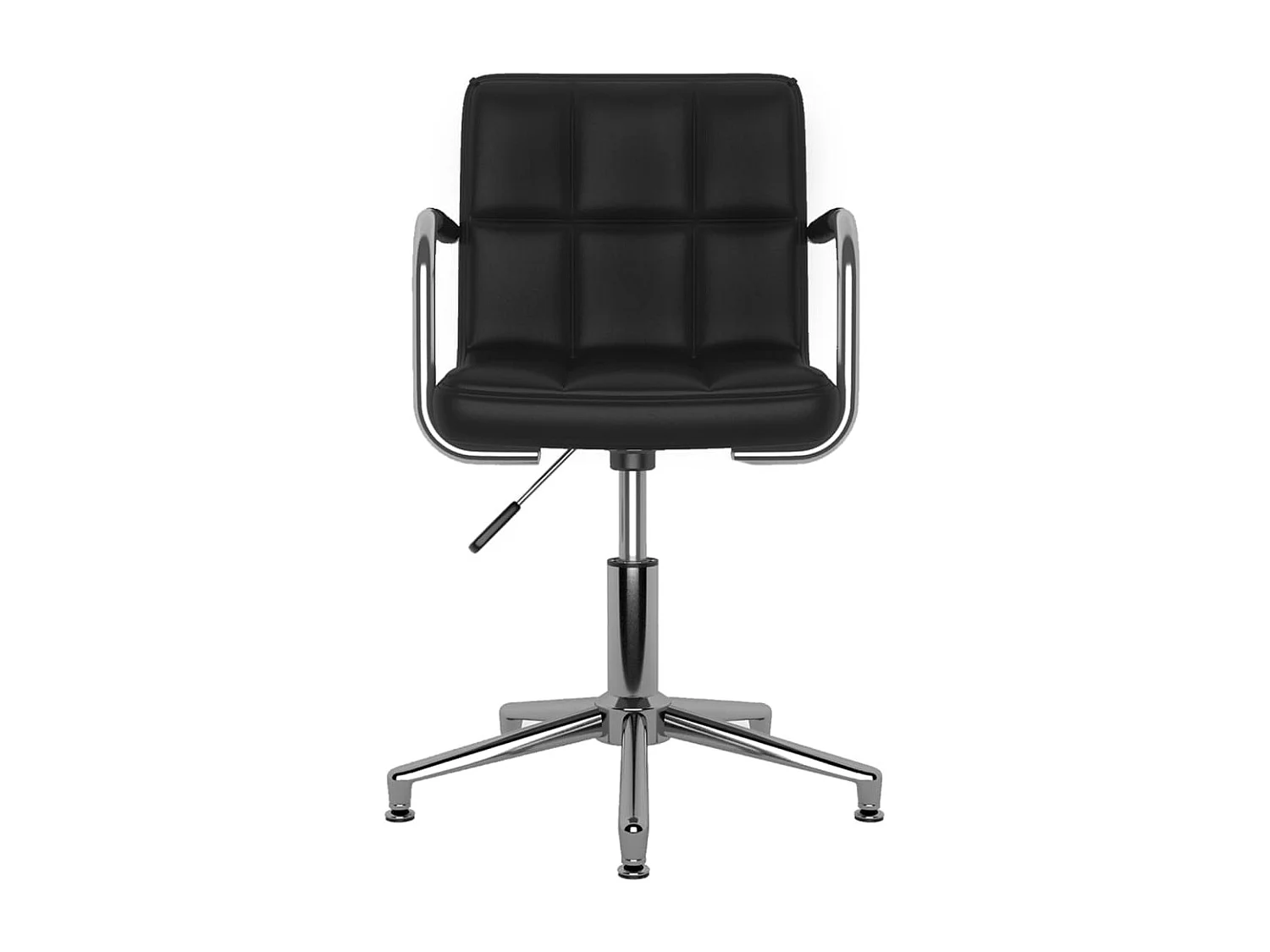 Chaise pivotante de salle à manger Noir Similicuir