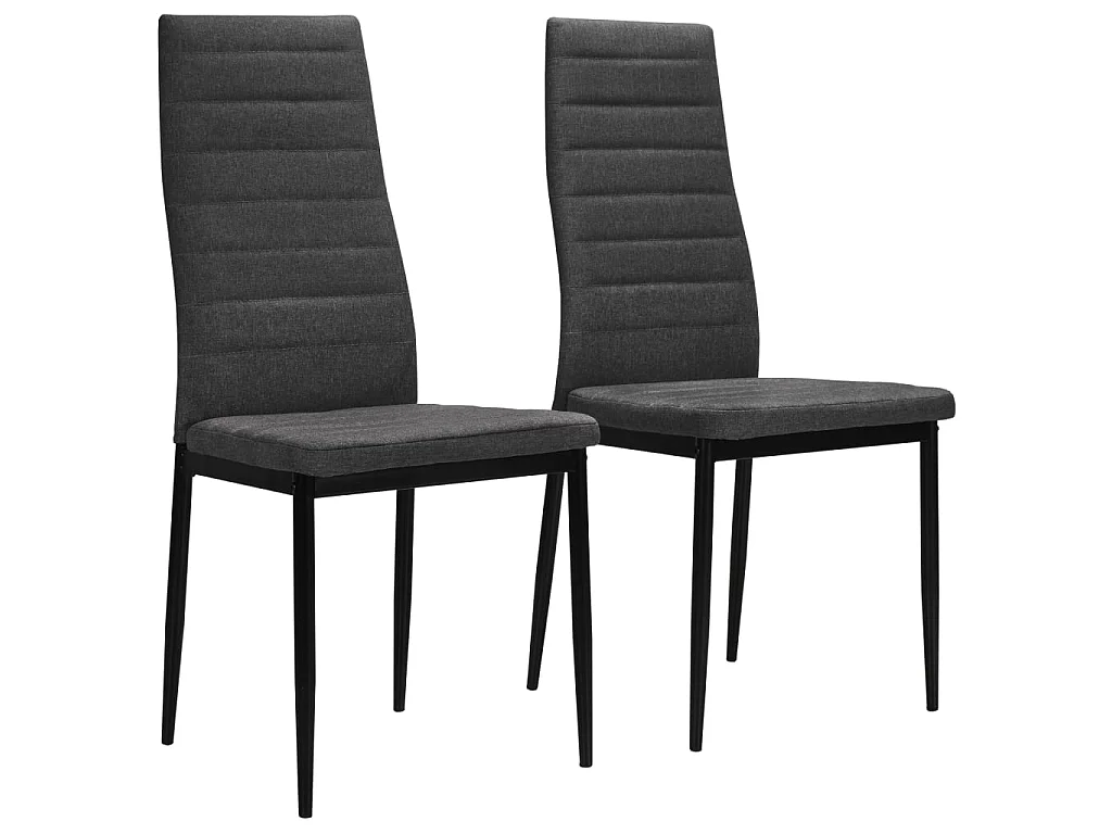 Esszimmerstühle 2 Stk. Dunkelgrau Stoff