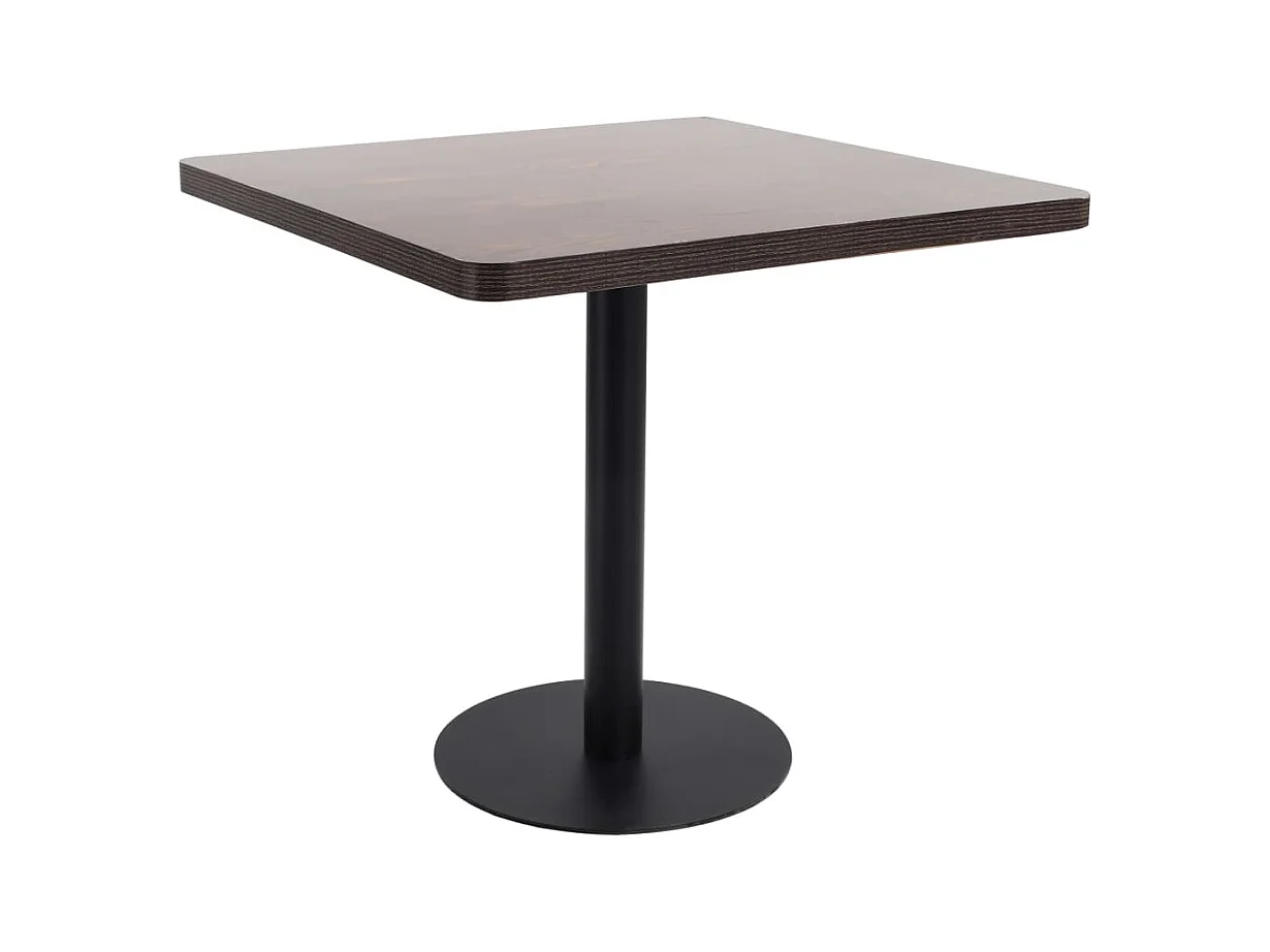 Table de bistro Marron foncé 80x80 cm MDF