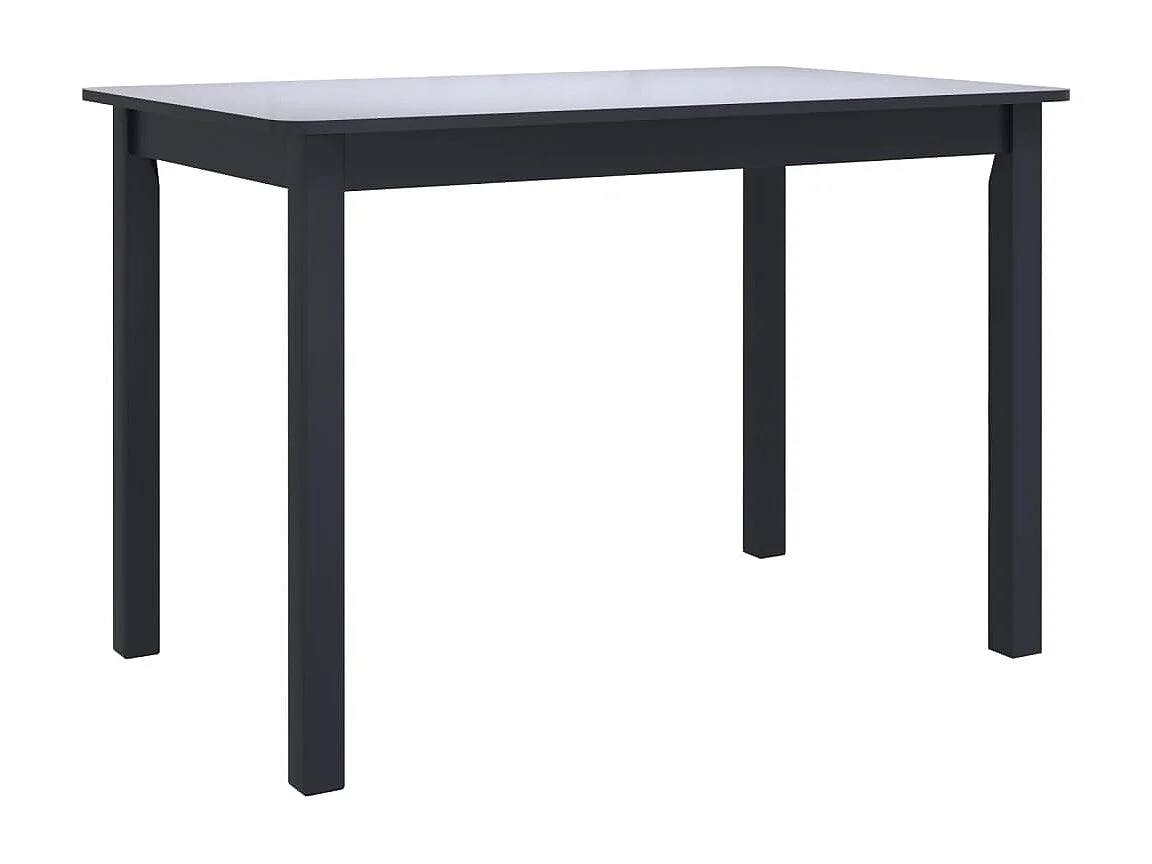 Table de salle à manger Noir 114x71x75 cm Bois d'hévéa massif