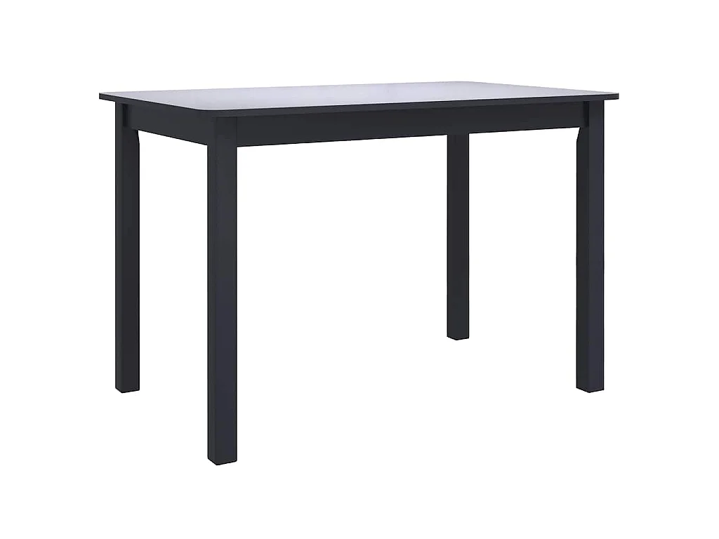 Table de salle à manger Noir 114x71x75 cm Bois d'hévéa massif