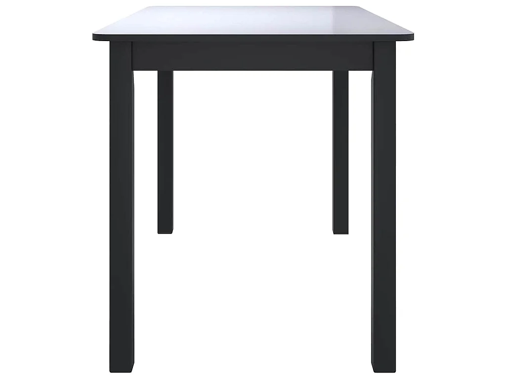 Table de salle à manger Noir 114x71x75 cm Bois d'hévéa massif