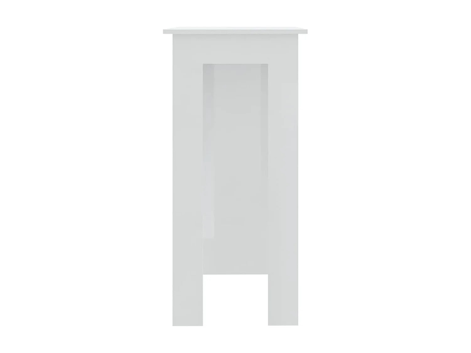 Table de bar et étagère Blanc brillant Bois d'ingénierie