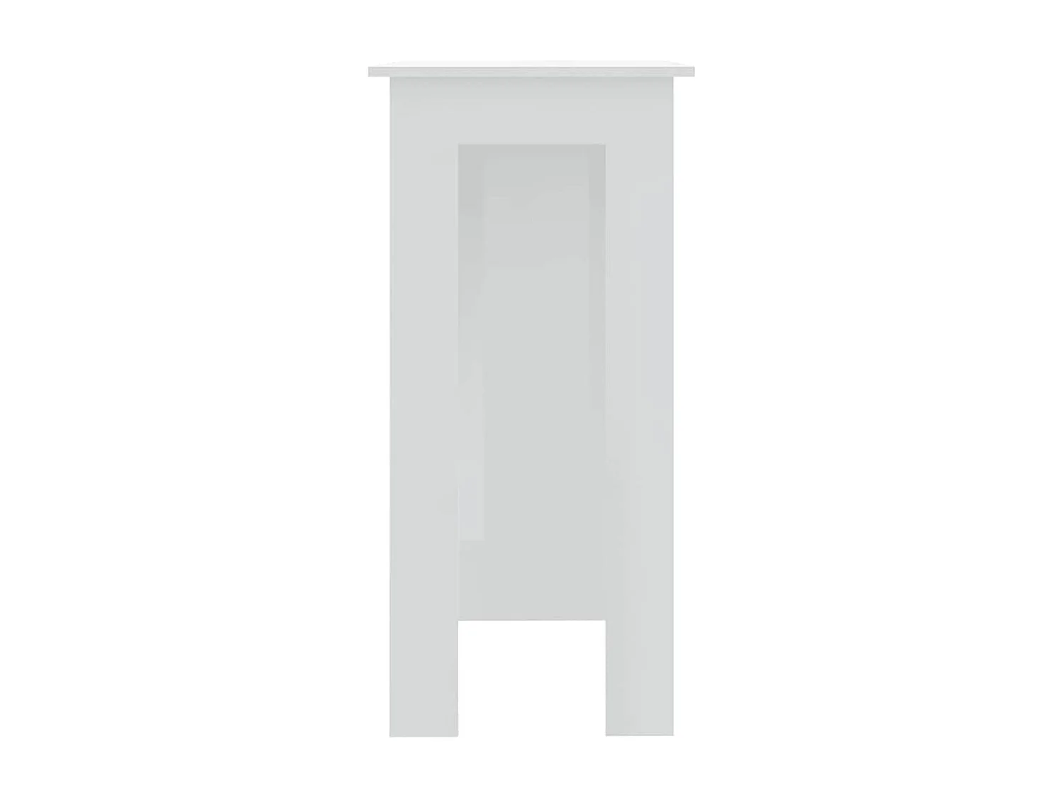 Table de bar et étagère Blanc brillant Bois d'ingénierie