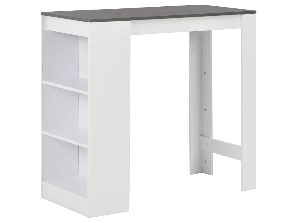 Table de bar avec étagère Blanc 110x50x103 cm