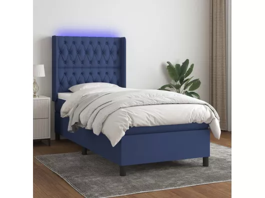 Kauf Unique Boxspringbett mit Matratze & LED Blau 90x200 cm Stoff