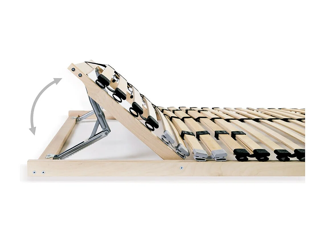 Sommier à lattes sans matelas avec 28 lattes 7 zones 70x200 cm