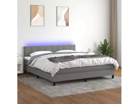 Kauf Unique Boxspringbett mit Matratze & LED Dunkelgrau 160x200 cm Stoff