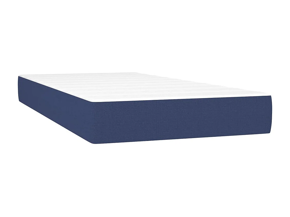 Letto a Molle con Materasso e LED Blu 80x200 cm in Tessuto
